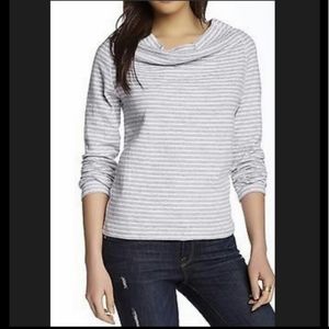 James Perse 100% Cotton Boat Neck Striped Top